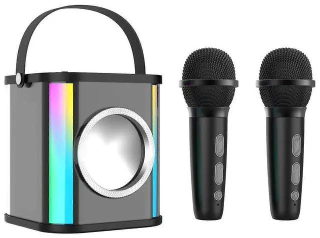 Main image of Ecocleanpath Portable Karaoke Machine with 2 Mics & LED Lights, 15W Bluetooth Speaker for Family Parties & Travel