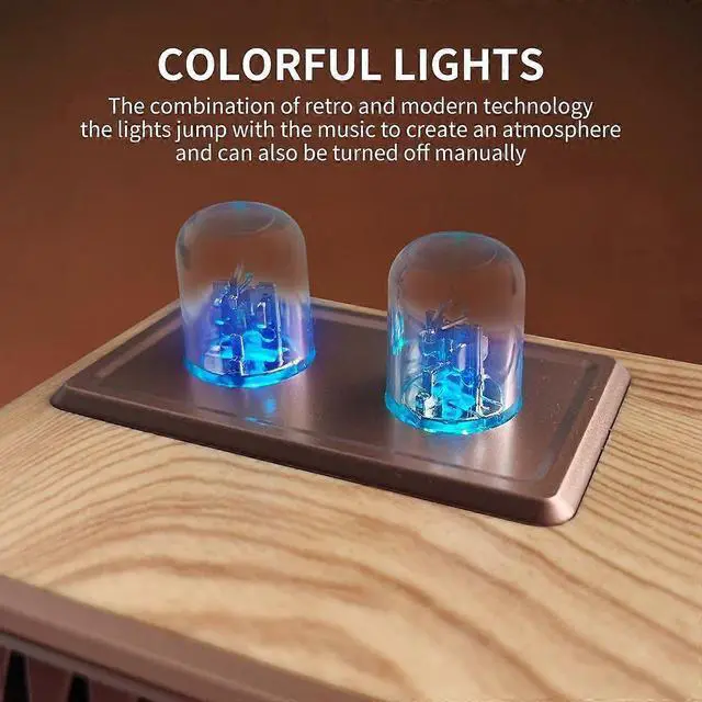 Alt view image 4 of 5 - Ecocleanpath Retro Bluetooth Speaker Radio, Walnut Wood Vintage FM Stereo, 20W Dual Speakers, USB/TF/Aux Input