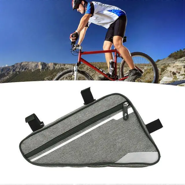 Alt view image 4 of 5 - Ecocleanpath Large Waterproof Triangle Bike Frame Bag - Gray, Fits Mountain & Road Bicycles