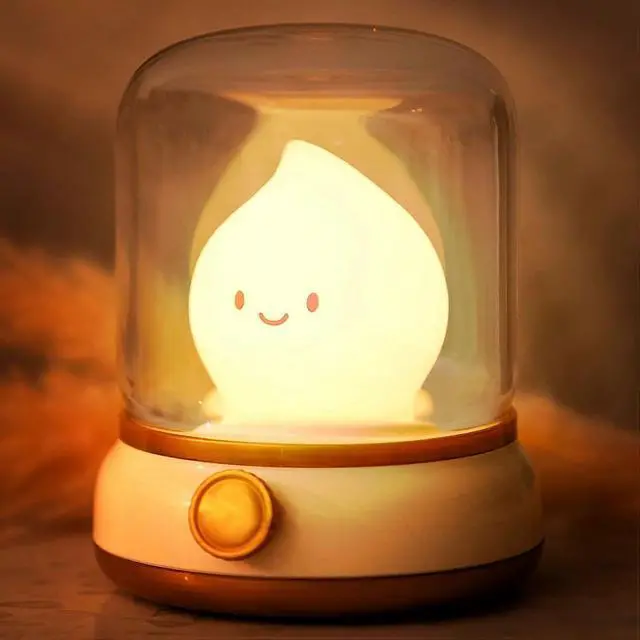 Main image of Ecocleanpath Ghost Campfire Night Light - Dimmable LED Kerosene Lamp with Timer, White