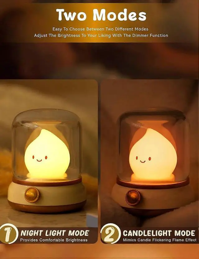 Alt view image 2 of 5 - Ecocleanpath Ghost Campfire Night Light - Dimmable LED Kerosene Lamp with Timer, White