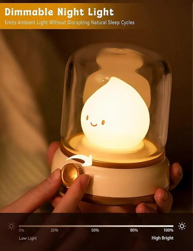 Alt view image 3 of 5 - Ecocleanpath Ghost Campfire Night Light - Dimmable LED Kerosene Lamp with Timer, White