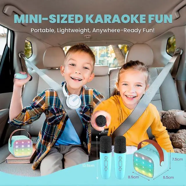 Alt view image 5 of 5 - Ecocleanpath Kids Karaoke Machine with 2 Mics, Bluetooth Speaker, LED Lights - Portable Birthday Gift for Boys & Girls