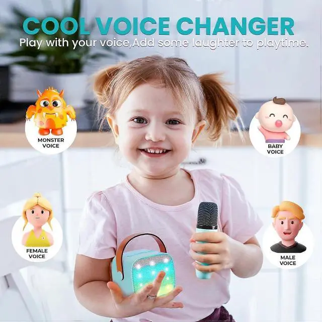Alt view image 4 of 5 - Ecocleanpath Kids Karaoke Machine with 2 Mics, Bluetooth Speaker, LED Lights - Portable Birthday Gift for Boys & Girls