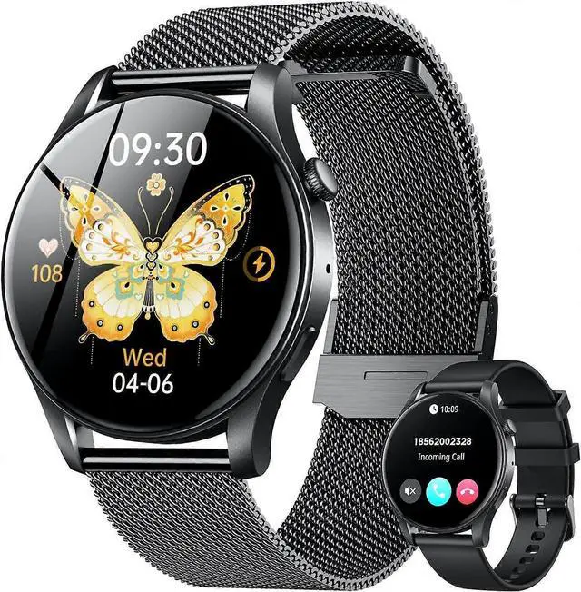 Main image of Ecocleanpath 1.43" AMOLED Smartwatch for Android & iOS - Heart Rate Monitor, 100+ Sports Modes, Call Function (Black)