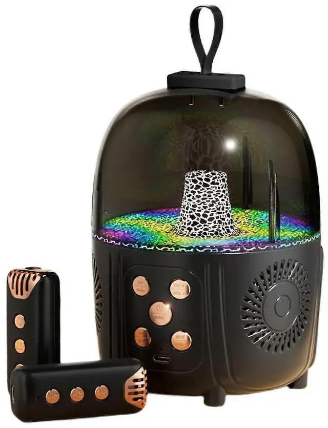 Main image of Ecocleanpath Kids Karaoke Machine with 2 Wireless Mics, Bluetooth Portable Speaker with LED Lights for Party Gift (Black)