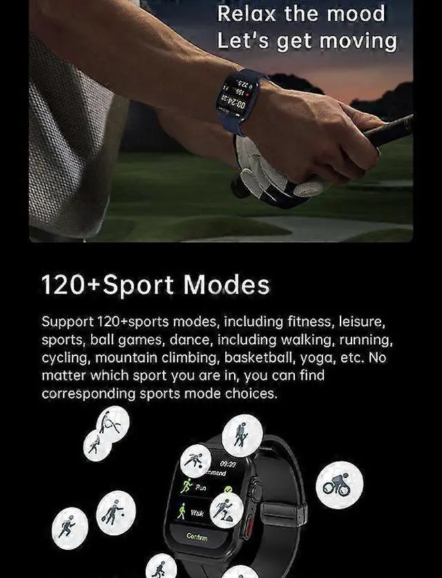 Alt view image 5 of 5 - Ecocleanpath 2.01" Ultra HD Smartwatch with 3D Curved Screen, Bluetooth Calls, Heart Rate & SpO2 Monitor, 120+ Sports Modes (Silver, 2 Straps)