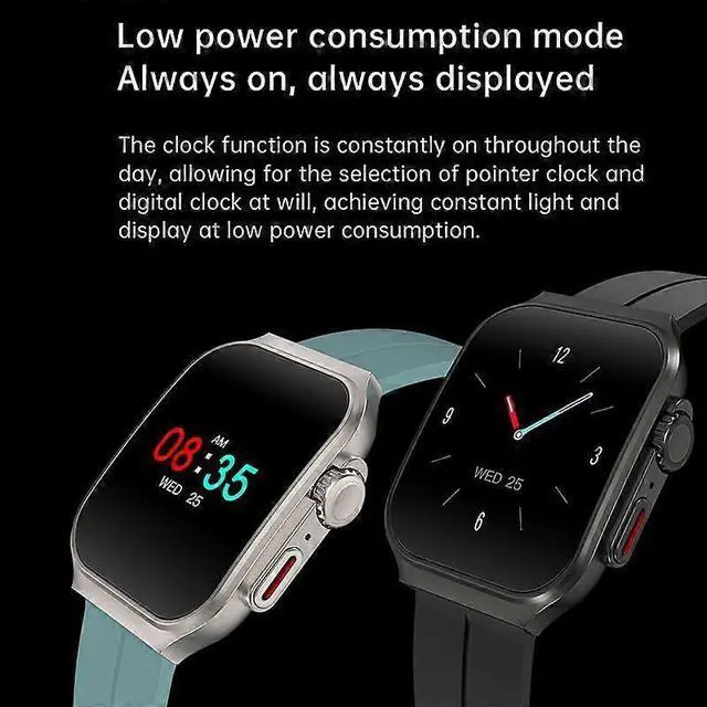 Alt view image 4 of 5 - Ecocleanpath 2.01" Ultra HD Smartwatch with 3D Curved Screen, Bluetooth Calls, Heart Rate & SpO2 Monitor, 120+ Sports Modes (Silver, 2 Straps)