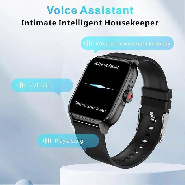 Alt view image 3 of 5 - Ecocleanpath 1.85" Smart Watch with Bluetooth Calling, Heart Rate & Sleep Monitor, 100+ Sports Modes, IP67 Waterproof for Android/iOS (Blue)