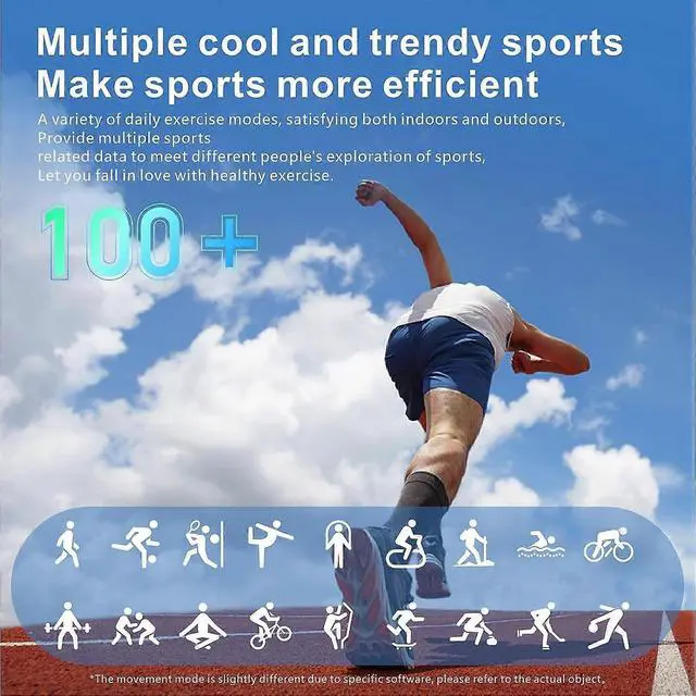 Alt view image 4 of 5 - Ecocleanpath 1.85" Smart Watch with Bluetooth Calling, Heart Rate & Sleep Monitor, 100+ Sports Modes, IP67 Waterproof for Android/iOS (Blue)