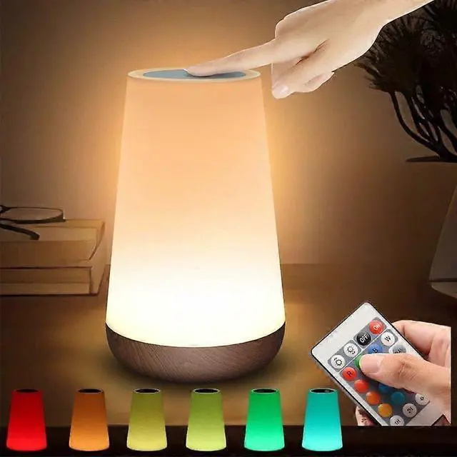 Alt view image 2 of 5 - Ecocleanpath LED Night Light with Touch & Remote, 13 Colors & 5 Brightness, Rechargeable Bedside Lamp (White)