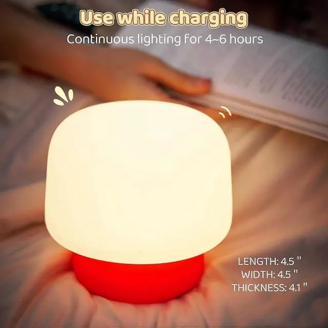 Alt view image 5 of 5 - Ecocleanpath Mushroom Night Light for Kids - Touch Control, 13 Sounds, Timer, Eye-Friendly LED (White)