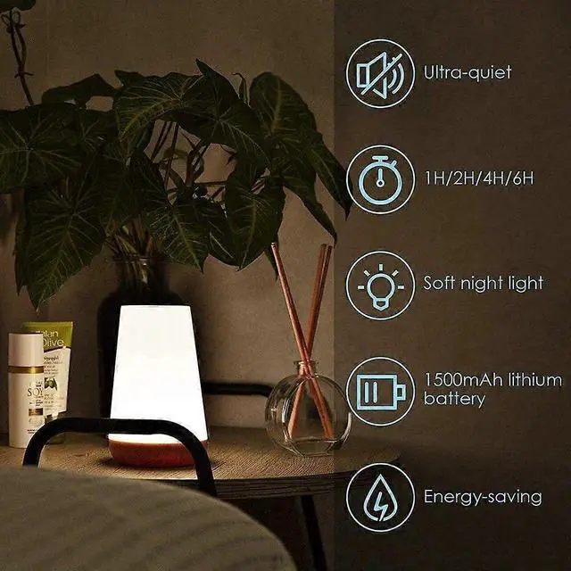 Alt view image 4 of 5 - Ecocleanpath LED Night Light with Touch & Remote, 13 Colors & 5 Brightness, Rechargeable Bedside Lamp (White)