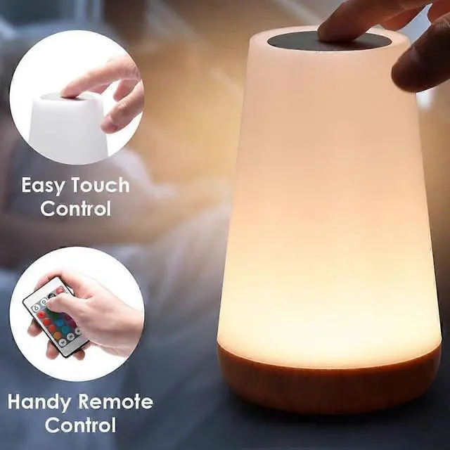 Alt view image 5 of 5 - Ecocleanpath LED Night Light with Touch & Remote, 13 Colors & 5 Brightness, Rechargeable Bedside Lamp (White)