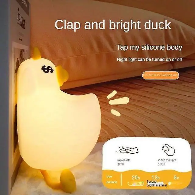 Alt view image 3 of 5 - Ecocleanpath Rechargeable Kids Night Light with 3 Brightness & Phone Stand - White Silicone Lamp