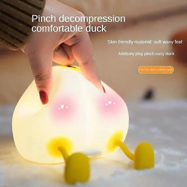 Alt view image 4 of 5 - Ecocleanpath Rechargeable Kids Night Light with 3 Brightness & Phone Stand - White Silicone Lamp