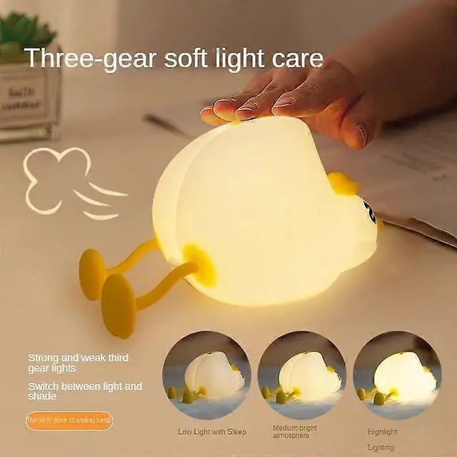 Alt view image 5 of 5 - Ecocleanpath Rechargeable Kids Night Light with 3 Brightness & Phone Stand - White Silicone Lamp