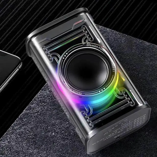 Alt view image 3 of 5 - Ecocleanpath Portable Bluetooth Speaker with 360° Sound, Powerful Bass & Colorful LED Lights for Parties, Travel, Camping (Black)