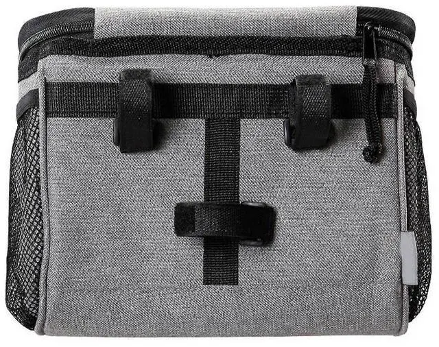 Alt view image 4 of 5 - Ecocleanpath Insulated Bike Handlebar Bag - Gray Thermal Cycling Bag for Cold/Hot Drinks, Waterproof & Portable