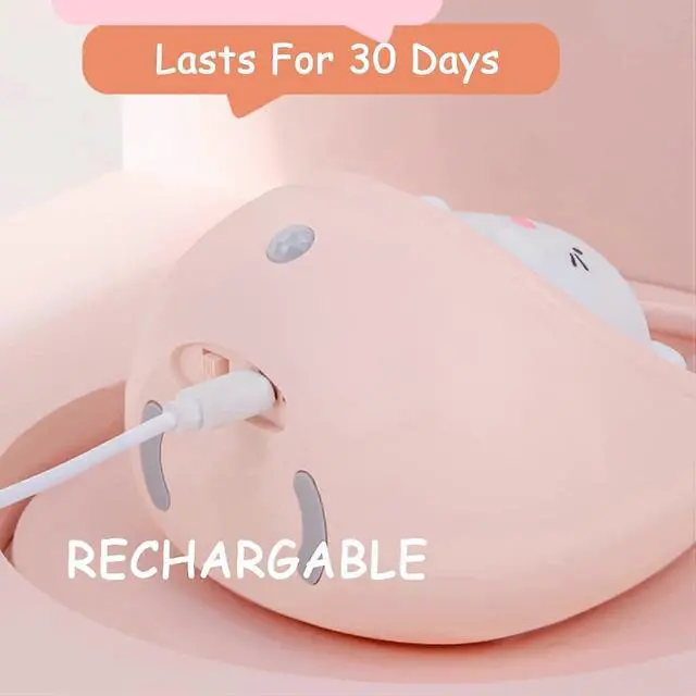 Alt view image 4 of 5 - Ecocleanpath Cute Kitty Motion Sensor Night Light, Rechargeable Wall Lamp for Kids Bedroom (Pink)