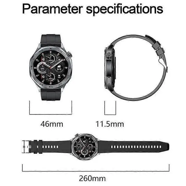 Alt view image 5 of 5 - Ecocleanpath AK83 Smartwatch with Heart Rate Monitor, 400mAh Battery, 100+ Sports Modes, Black