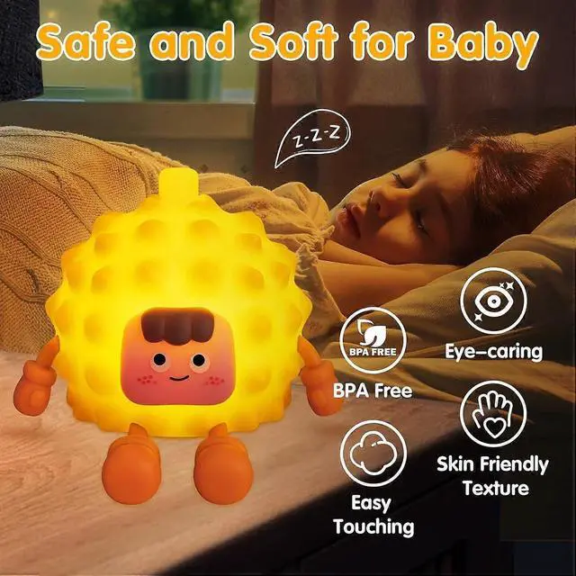 Alt view image 2 of 5 - Ecocleanpath Cute Duck Night Light, 3-Level Dimmable LED Nursery Lamp with Auto-Off (Yellow)