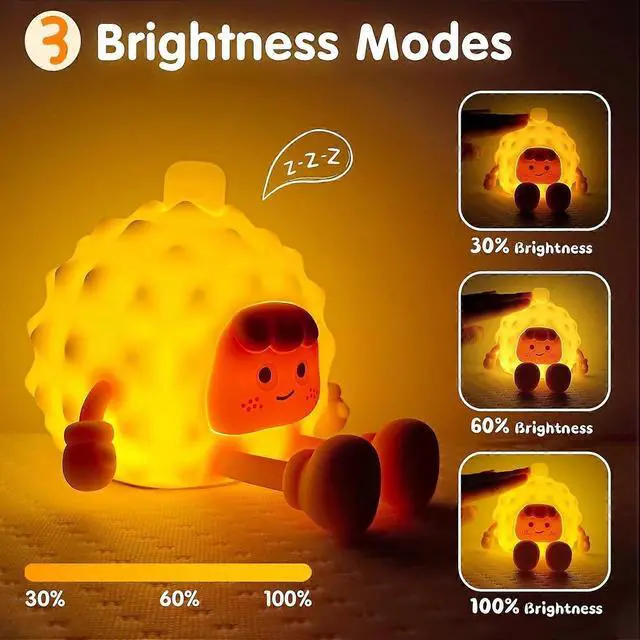 Alt view image 3 of 5 - Ecocleanpath Cute Duck Night Light, 3-Level Dimmable LED Nursery Lamp with Auto-Off (Yellow)