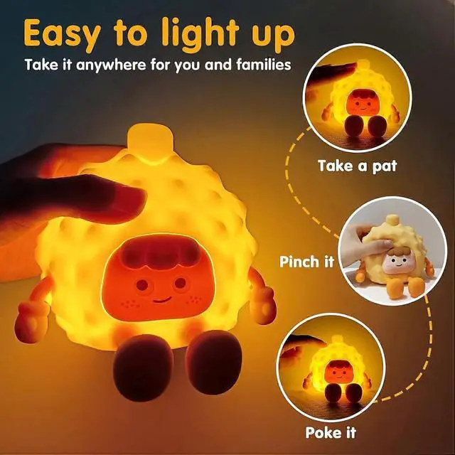 Alt view image 4 of 5 - Ecocleanpath Cute Duck Night Light, 3-Level Dimmable LED Nursery Lamp with Auto-Off (Yellow)