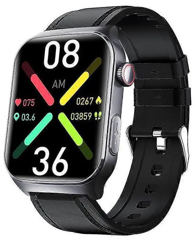 Main image of Ecocleanpath F320 Smartwatch ECG HRV Heart Rate Monitor, SOS Alert & 52 Sport Modes, Black