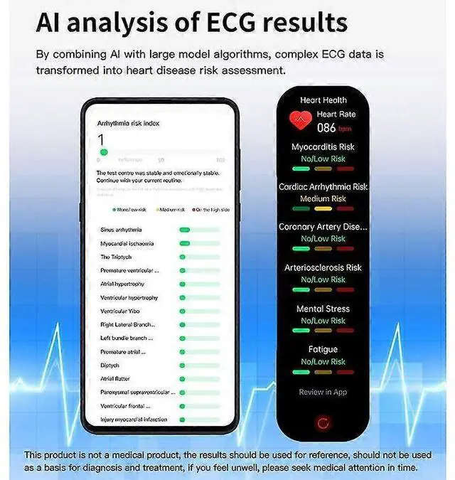 Alt view image 3 of 5 - Ecocleanpath F320 Smartwatch ECG HRV Heart Rate Monitor, SOS Alert & 52 Sport Modes, Black
