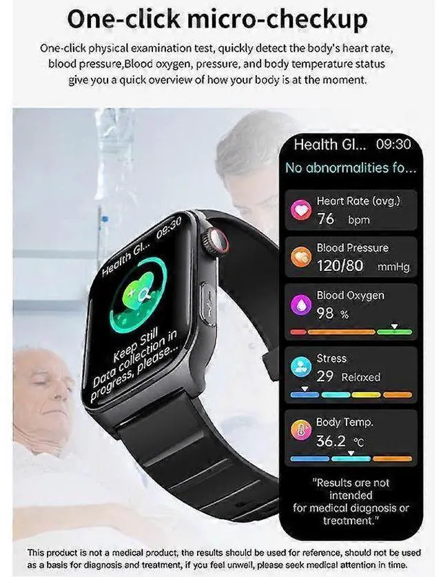 Alt view image 4 of 5 - Ecocleanpath F320 Smartwatch ECG HRV Heart Rate Monitor, SOS Alert & 52 Sport Modes, Black