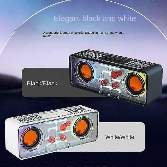 Alt view image 2 of 5 - Ecocleanpath Cyberpunk Bluetooth Speaker with LED Lights, TWS Stereo Bass, Wireless FM/TF Card (Black)