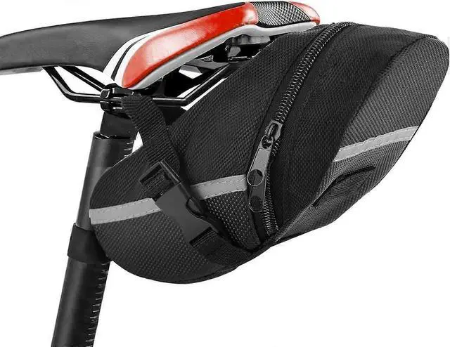 Main image of Ecocleanpath Waterproof Bike Saddle Bag with Reflective Strip - Under Seat Pack for Road & Mountain Bikes (Black)