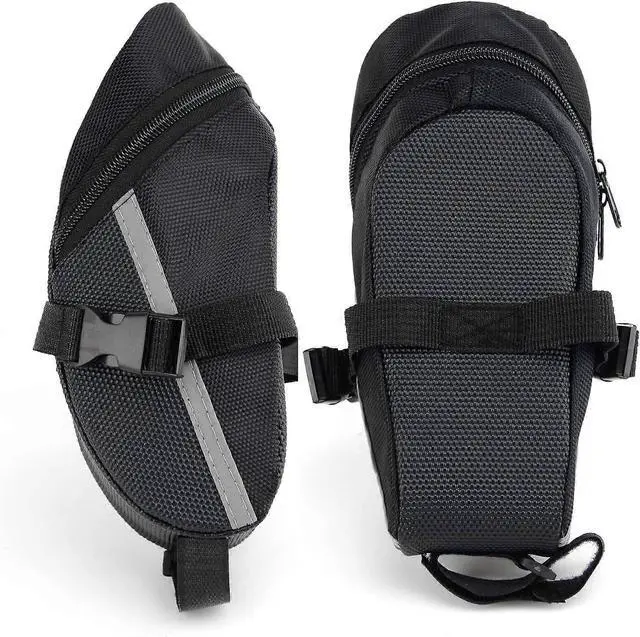 Alt view image 2 of 5 - Ecocleanpath Waterproof Bike Saddle Bag with Reflective Strip - Under Seat Pack for Road & Mountain Bikes (Black)