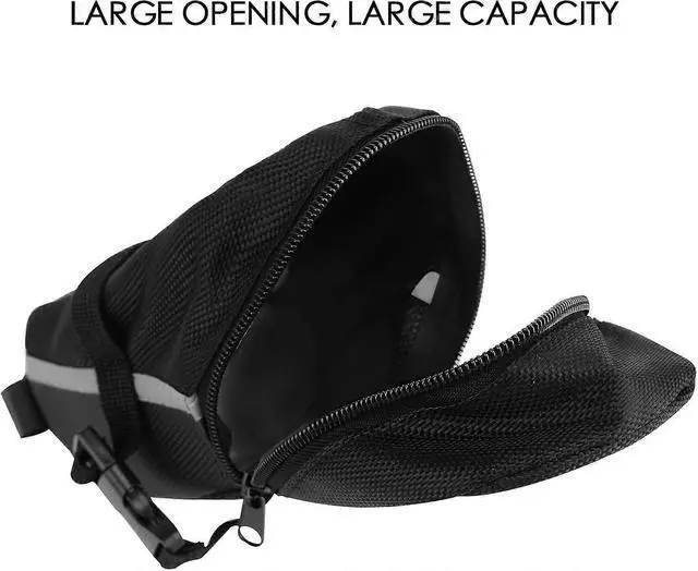 Alt view image 5 of 5 - Ecocleanpath Waterproof Bike Saddle Bag with Reflective Strip - Under Seat Pack for Road & Mountain Bikes (Black)