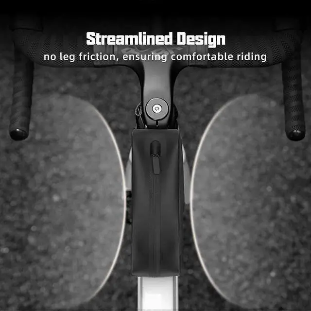 Alt view image 3 of 5 - Ecocleanpath Waterproof Top Tube Bike Bag, Tool-Free MTB/Road Frame Pouch for Phone & Tools, Black