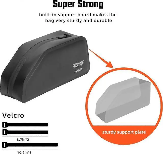 Alt view image 4 of 5 - Ecocleanpath Waterproof Top Tube Bike Bag, Tool-Free MTB/Road Frame Pouch for Phone & Tools, Black