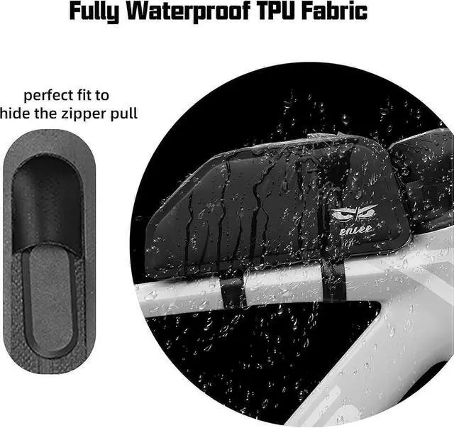 Alt view image 5 of 5 - Ecocleanpath Waterproof Top Tube Bike Bag, Tool-Free MTB/Road Frame Pouch for Phone & Tools, Black