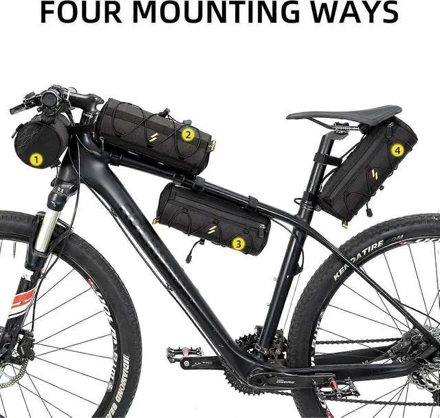 Alt view image 3 of 5 - Ecocleanpath Small Bike Handlebar Bag, 2L Front Storage Pouch with Shoulder Strap for Mountain/Road Bikes (Black)