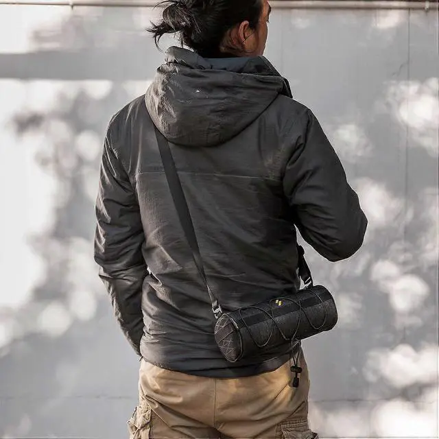 Alt view image 4 of 5 - Ecocleanpath Small Bike Handlebar Bag, 2L Front Storage Pouch with Shoulder Strap for Mountain/Road Bikes (Black)