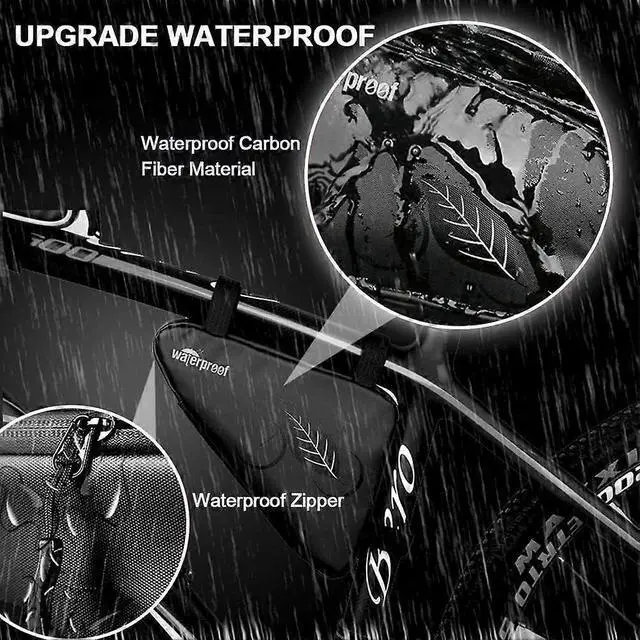 Alt view image 4 of 5 - Ecocleanpath 2L Waterproof Bike Frame Bag, Triangle Pouch for Phone & Tools, MTB/Road Bicycle (Black)