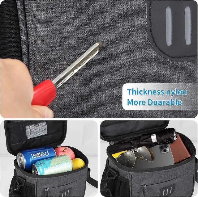 Alt view image 5 of 5 - Ecocleanpath 6.5" Transparent Bike Handlebar Bag with Shoulder Strap - Large Gray Cycling Pouch for Phone & Gear