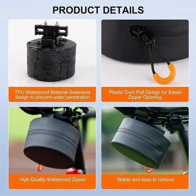 Alt view image 4 of 5 - Ecocleanpath Magnetic Bike Saddle Bag, Waterproof Under Seat Pack with Quick Attach for Road Cycling (Black)