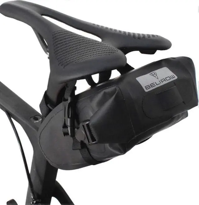 Main image of Ecocleanpath 2.5L Waterproof Bike Saddle Bag with Reflective Strip, Universal Under Seat Pouch for Road/Mountain Bikes, Black