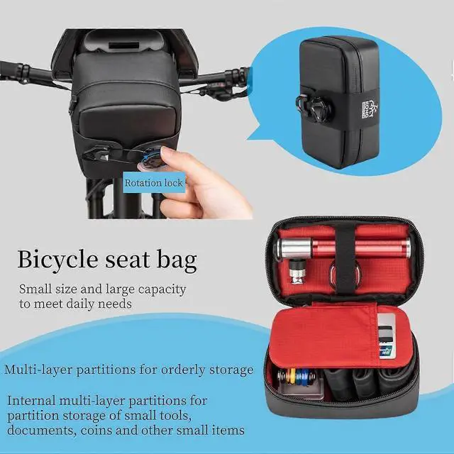 Alt view image 2 of 5 - Ecocleanpath Waterproof Bike Saddle Bag, 3D Shockproof Strap-On Seat Pack for Road & Mountain Bikes (Black)