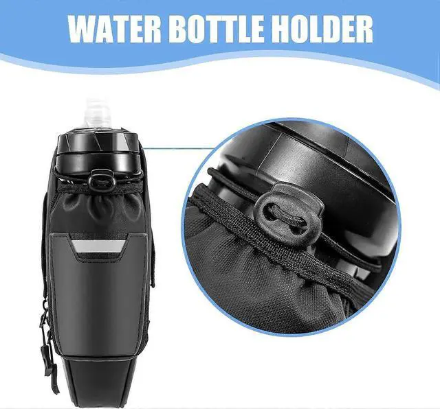 Alt view image 3 of 5 - Ecocleanpath Waterproof Bike Seat Bag with Bottle Holder & Reflective Stripes for Road & Mountain Bikes, Black