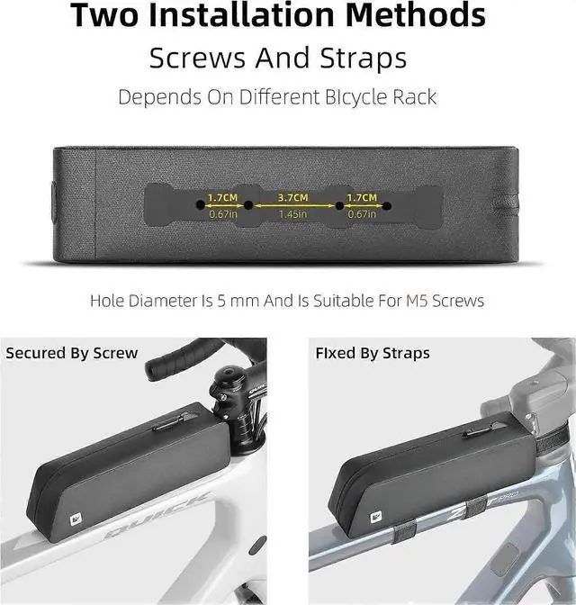 Alt view image 5 of 5 - Ecocleanpath Waterproof Bike Top Tube Bag, MTB & Road Cycling Frame Storage for Tools & Gear (Black)