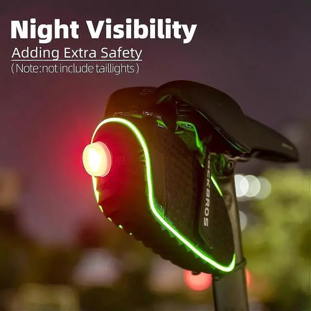 Alt view image 2 of 5 - Ecocleanpath Waterproof Bike Saddle Bag with LED Light, 3D Shell & Rain Cover for Road/Mountain Bikes (Black)