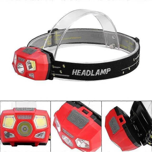 Alt view image 2 of 5 - Ecocleanpath USB Rechargeable Mini LED Headlamp with Wave Sensor, 5 Modes for Camping & Outdoors (Red)
