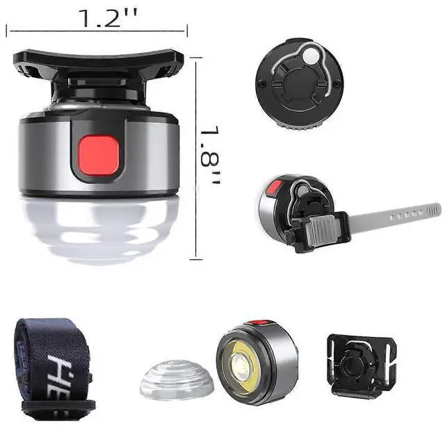 Alt view image 2 of 5 - Ecocleanpath Rechargeable LED Headlamp with White & Red Light, Waterproof Hands-Free Flashlight for Camping, Running, Cycling